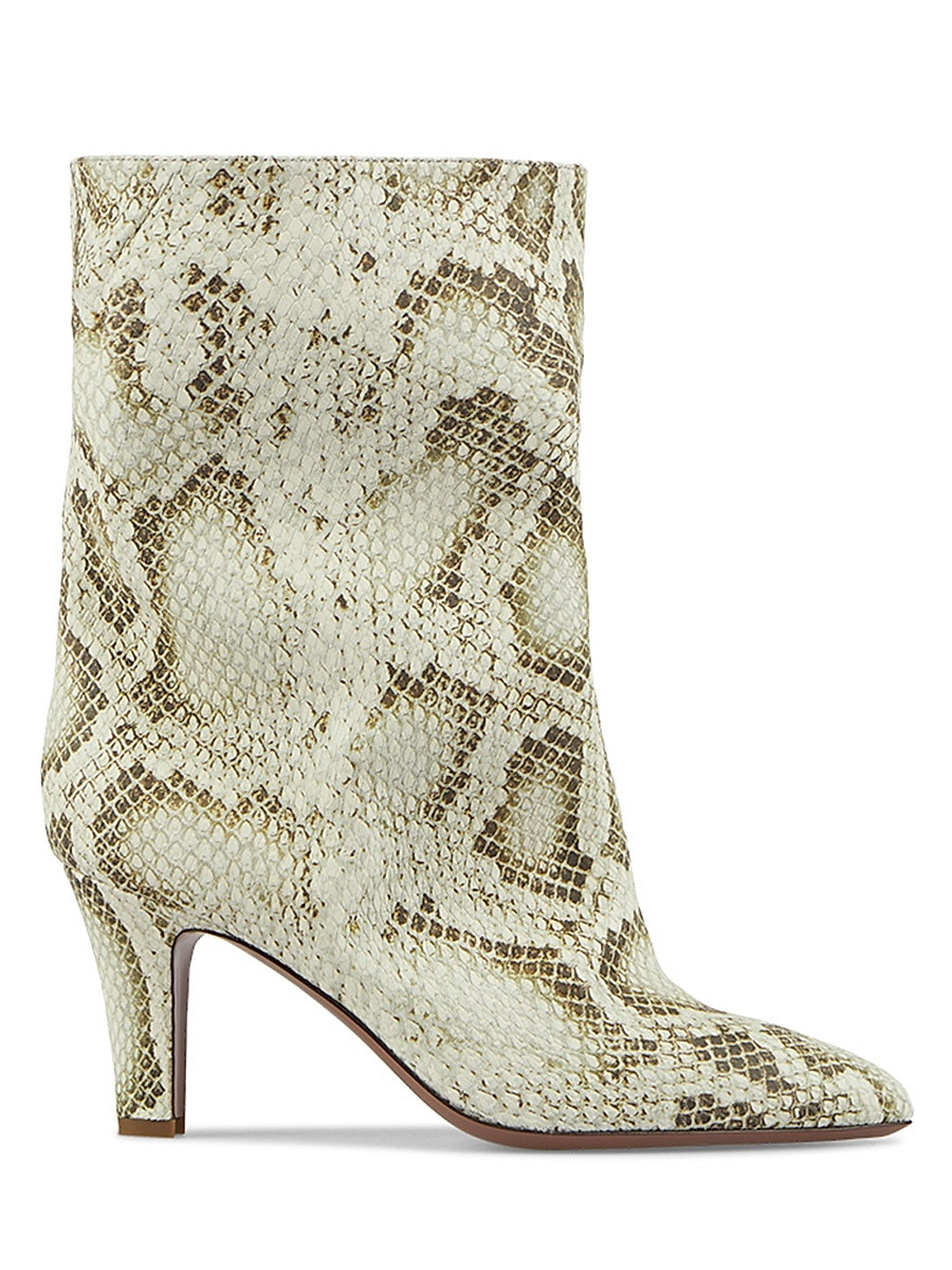 Women's Elsa 75MM Snake-Embossed Leather Ankle Boots - Naturale - Size 10 | Saks Fifth Avenue