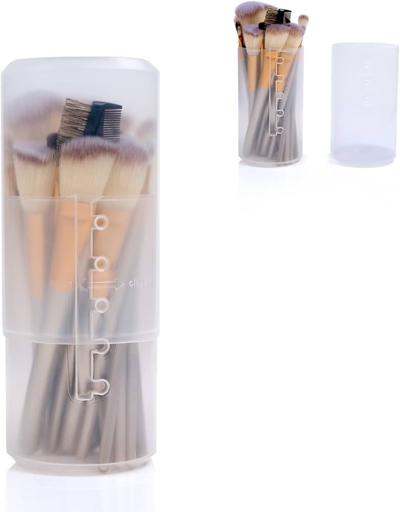 OCHEAL Retractable Makeup Brush Holders, Brushes Organizer Plastic Clear Travel Makeup Brush Case... | Amazon (US)