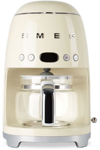 Beige Retro-Style Drip Coffee Maker, 1.2 L | SSENSE