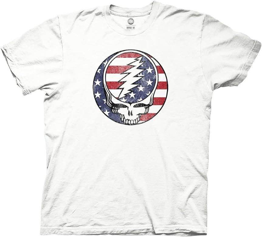 Ripple Junction Grateful Dead Adult Patriotic Steal Your Face Light Weight Crew T-Shirt | Amazon (US)