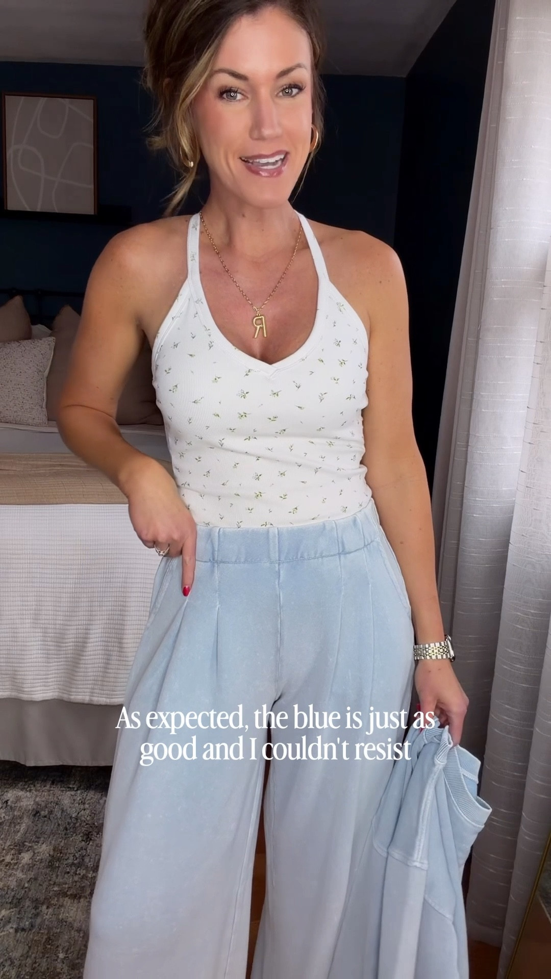 I loved the trouser sweatpants that I grabbed back in the fall so much that I grabbed a new color for Spring. 
Wearing small in pants and sweatshirt. Tank/medium 

#LTKSeasonal #LTKmomlife