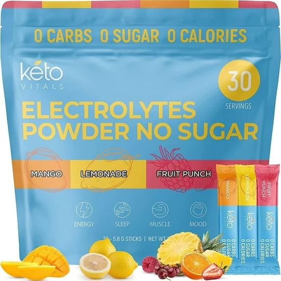 Keto Vitals Keto Electrolytes Powder for Hydration, Sleep, Energy, Muscle Function Original Assor... | Walmart (US)