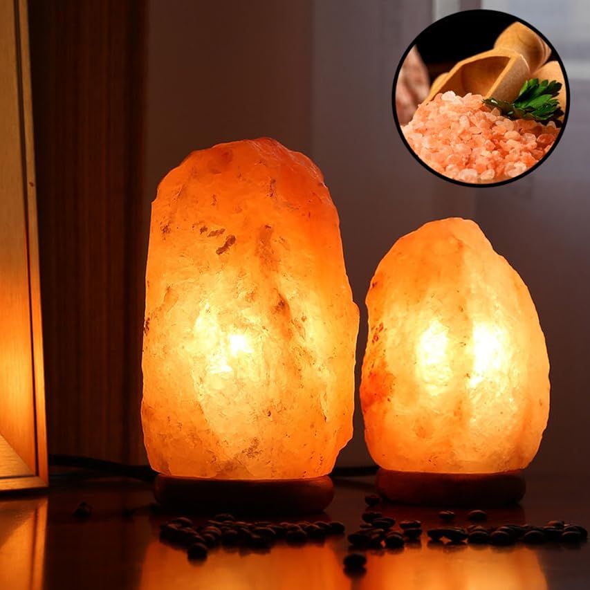 Himalayan Glow Natural Himalayan Salt Lamp, Crystal Salt Lamps, Real Wood Base with Dimmer Switch... | Amazon (US)