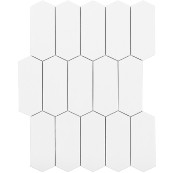 Hudson Brilliant White Picket 12-in x 12-in Glossy Porcelain Wall Tile | Lowe's