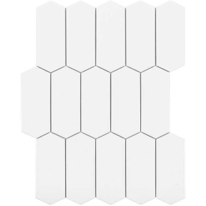 Hudson Brilliant White Picket 12-in x 12-in Glossy Porcelain Wall Tile | Lowe's