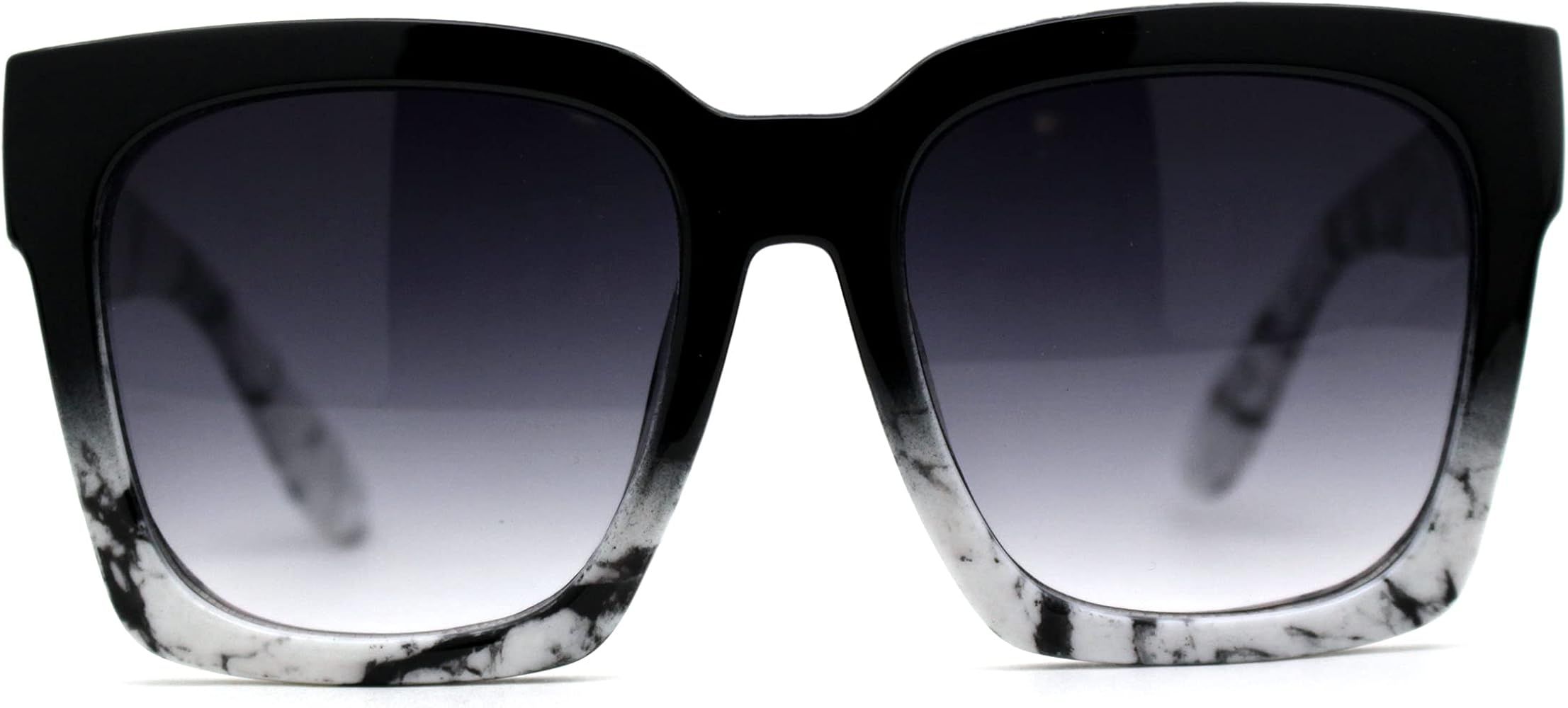 Womens Boyfriend Style XXL Oversize Horned Rim Thick Plastic Sunglasses | Amazon (US)