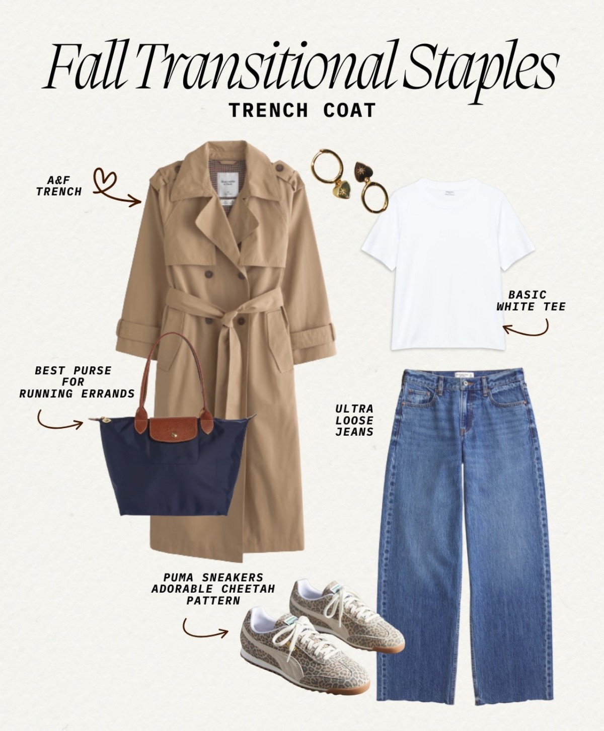[8/26/25] trench coats are one my favorite coats to style for fall! I loveeee this one from AF which comes in 4 different colors this season, I love pairing with a simple basic top + denim. These AF Ultra Loose jeans are my most worn. Pairs well with a sneaker and your favorite bag! 

 • JacqMaria code is VIV20 through 8/27 at midnight! Then VIV15 
• abercrombie AFVIVIANE code runs 8/28-9/2 
• meshki code VIVIANEMESHKI through 9/17

#LTKStyleTip #LTKSaleAlert #LTKSeasonal