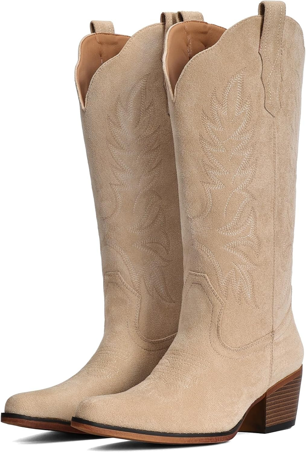 Suede Cowboy Boots for Women Mid Calf Western Cowgirl Boots | Amazon (US)