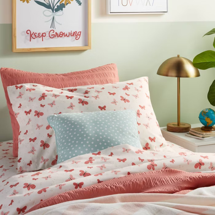 Butterfly Cotton Sheet Set Rose - Pillowfort™ | Target