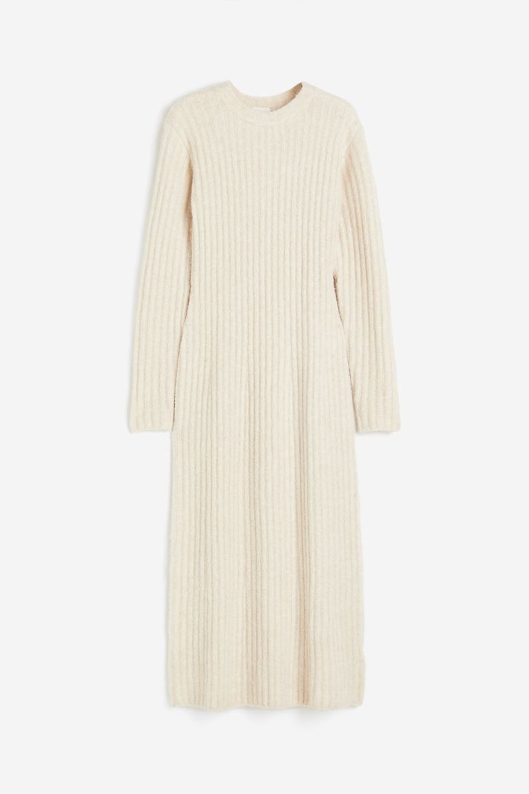 Long Rib-knit Dress - Light beige - Ladies | H&M US | H&M (US + CA)