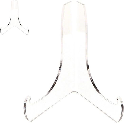 Boloyo 60-Degree Angle Acrylic Plate Stand , 3 inch 2PC Clear Acrylic Display Easel, Clear Tablet... | Amazon (US)