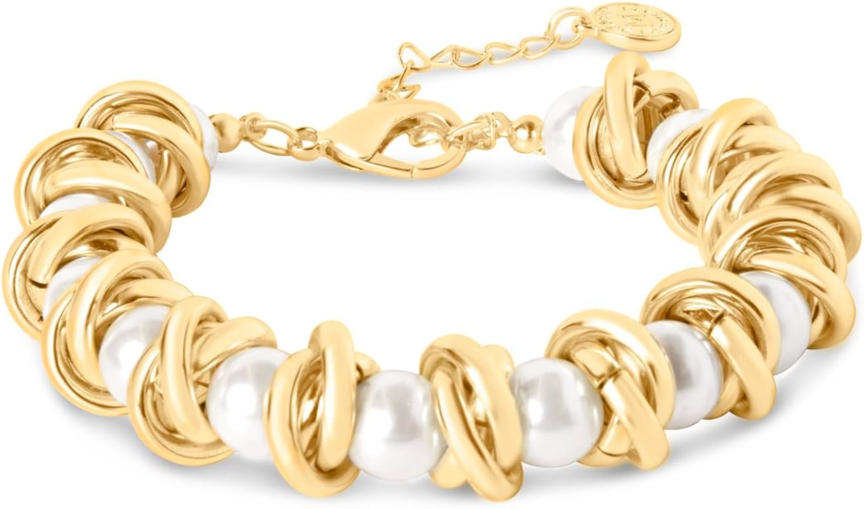 Martha Stewart Elegant Gold and Pearl Bracelet, 7 Inches For Women | Amazon (US)