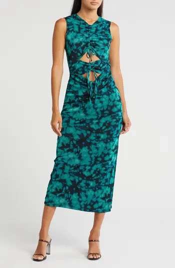Cutout Mesh Midi Dress | Nordstrom Rack