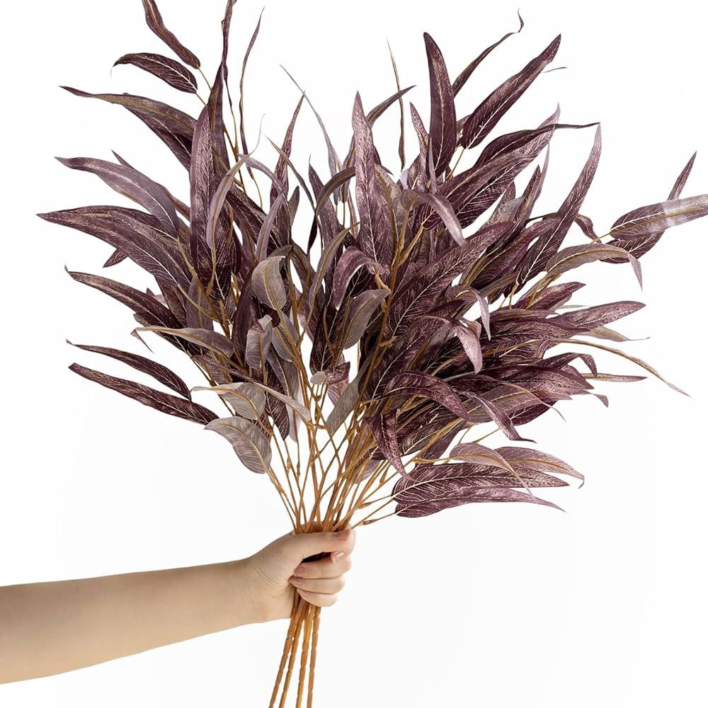 Ling’s Moment Artificial Plants Salix Leaves Branches,4Pcs 17.5"Tall Purple Fake Willow Greener... | Amazon (US)