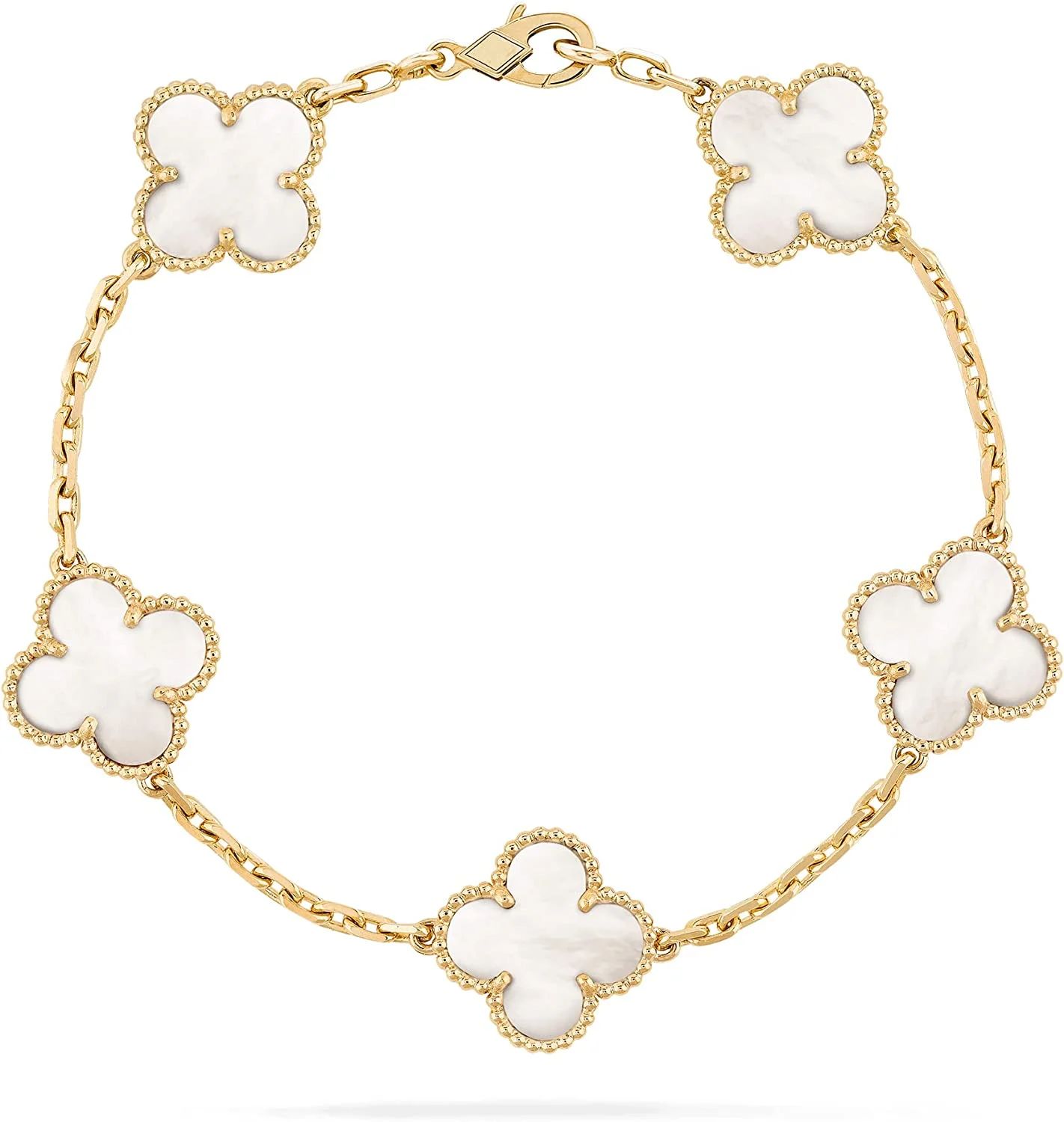 Womens Vintage Alhambra Carnelian Yellow Gold AU750 Bracelet for Women Ladies Lucky Clover Bracel... | Walmart (US)