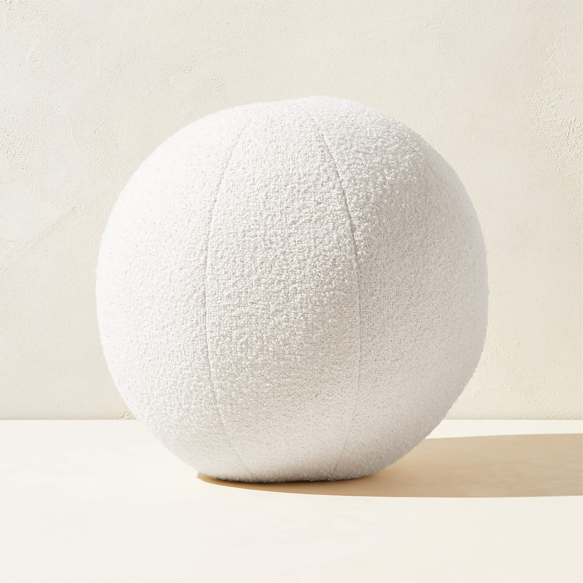 Silves White Boucle Sphere Outdoor Throw Pillow 12" + Reviews | CB2 | CB2