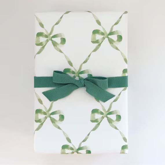 Wrapping Paper: Sage Parisian Bows gift Wrap Birthday - Etsy | Etsy (US)