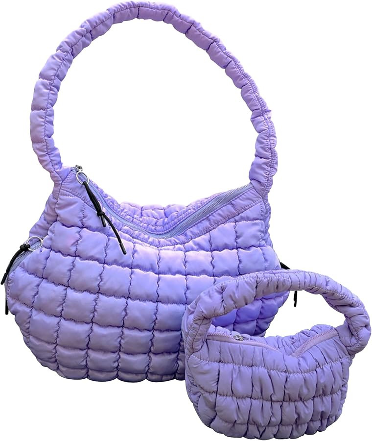 Puffer Tote Bag for Women - Quilted, Puffy, and Trendy Crossbody - Shoulder Bags - Large & Medium... | Amazon (US)