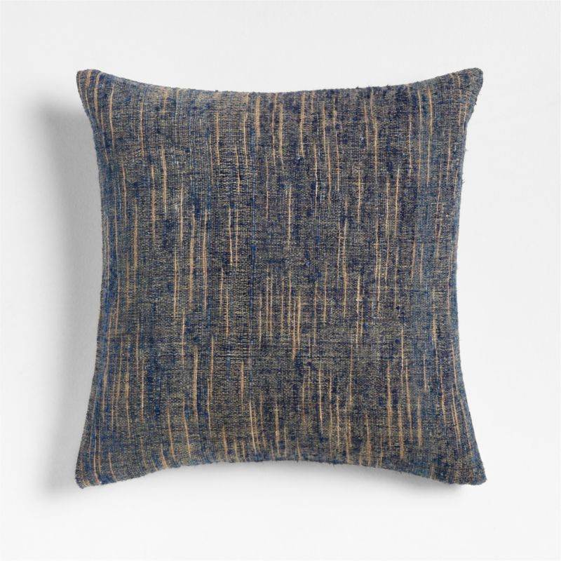 Riviera 20"x20" Light Navy Throw Pillow with Feather Insert + Reviews | Crate & Barrel | Crate & Barrel