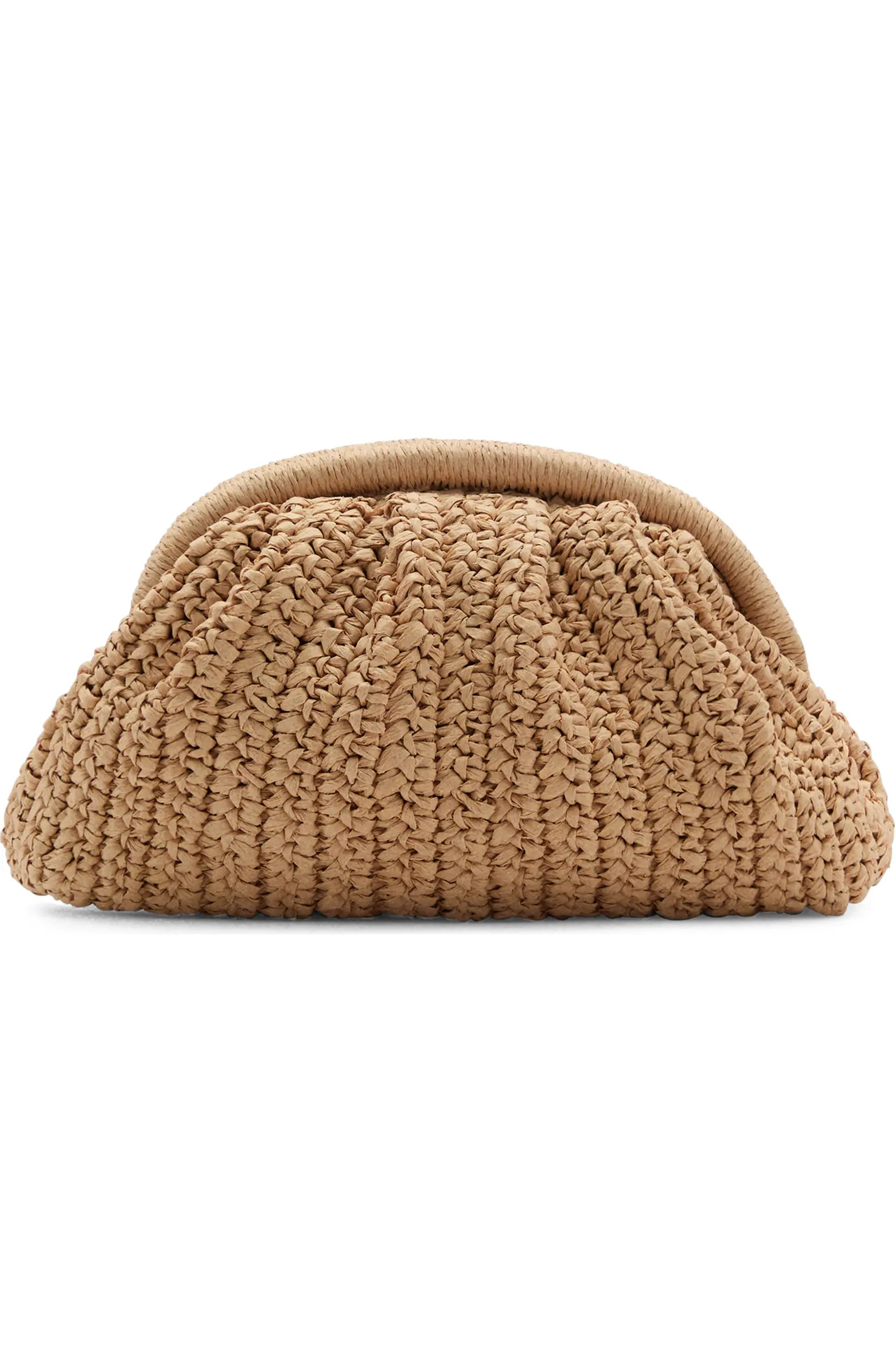 MANGO Natural Fiber Clutch Bag with Removable Chain Strap | Nordstrom | Nordstrom