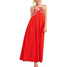 Joiemont Womens Koi Fish Long Strap Dress 3D Fish High Waist Maxi Cami Dress(0624-Red-M) at Amazo... | Amazon (US)