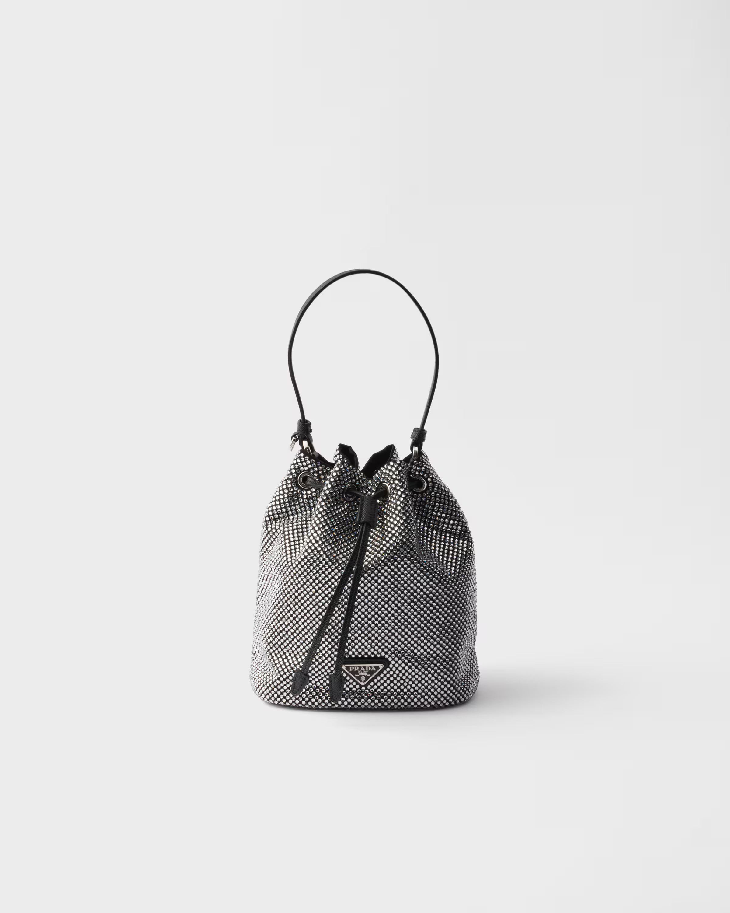 Mini crystal-studded satin bag | Prada UK