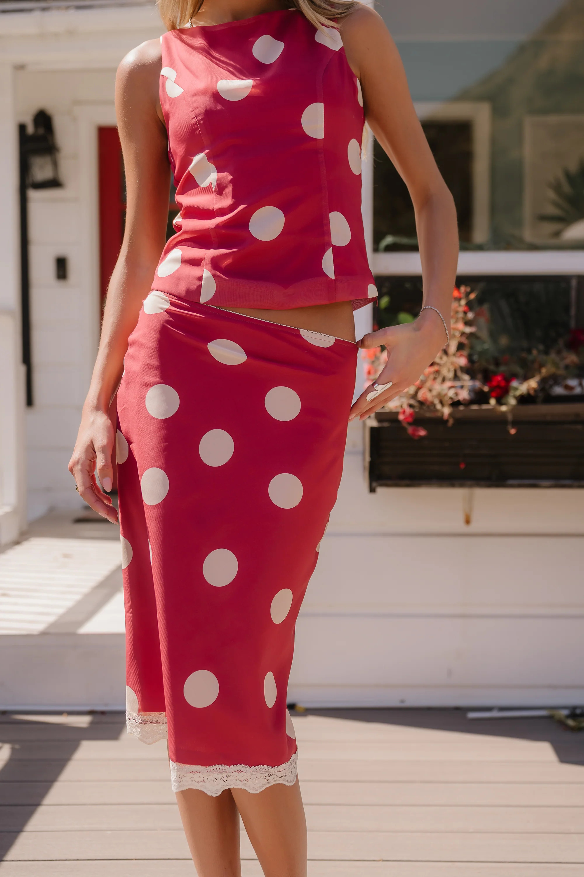 Taya Polka Dot Midi Skirt | Böhme US