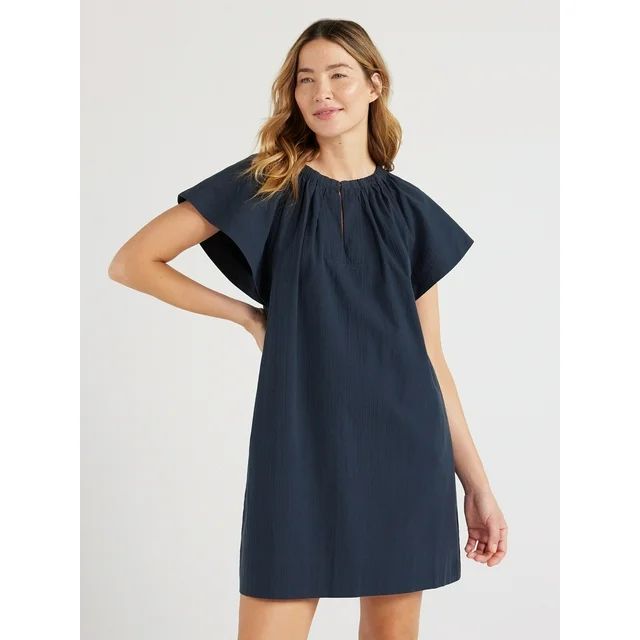 Free Assembly Women’s Flutter Sleeve Mini Dress, Sizes XS-XXXL | Walmart (US)