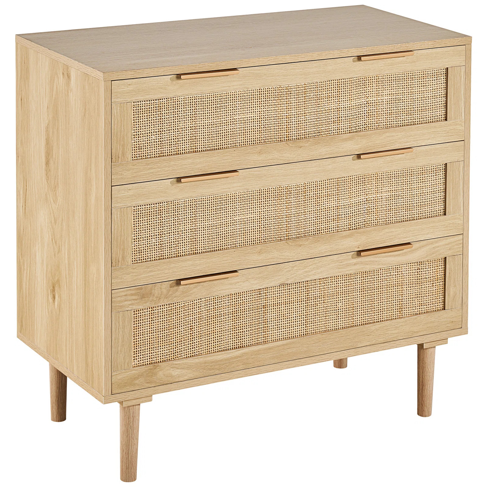 Rattan Drawer Dresser Natural Rattan Closet Dresser 3 Drawers for bedroom | Wayfair North America