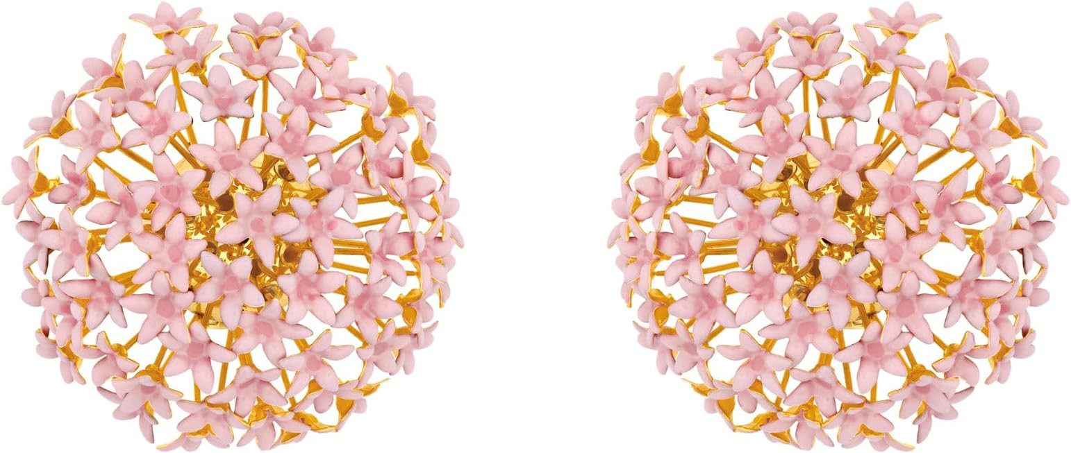 Amazon.com: Oscar de la Renta, Large Foxglove Pompom Clip-On Earrings, One Size, Light Pink : Ama... | Amazon (US)