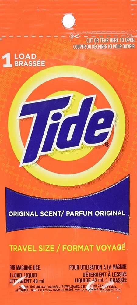Tide 9 Piece 1-Load Travel Packets, 10.6 Ounce | Amazon (US)