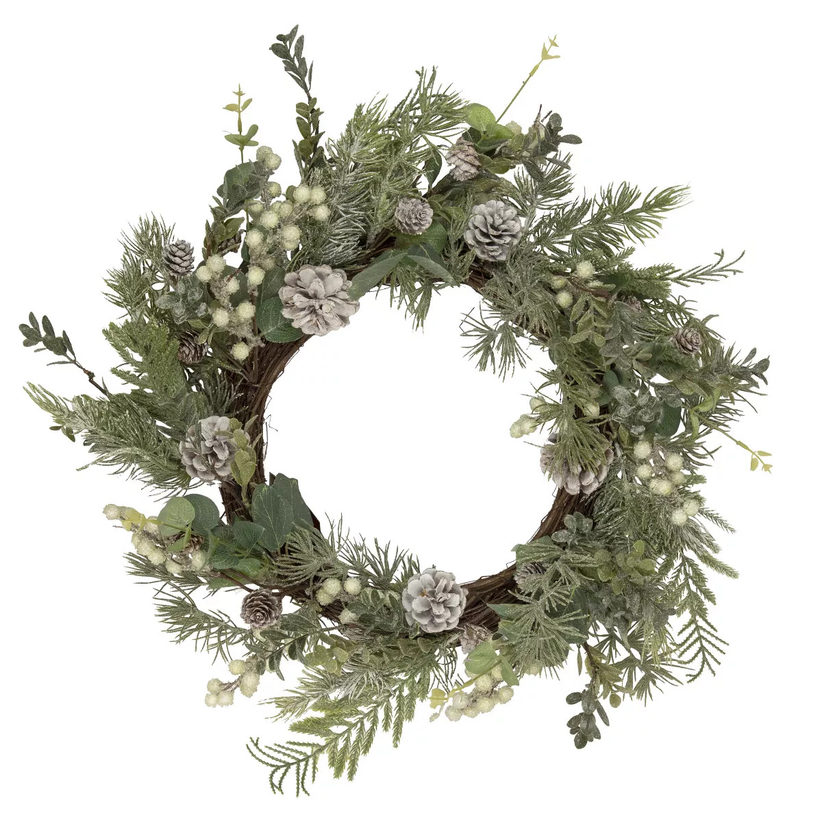 Northlight White Berry, Eucalyptus and Pinecone Christmas Wreath, 20-Inch, Unlit | Target