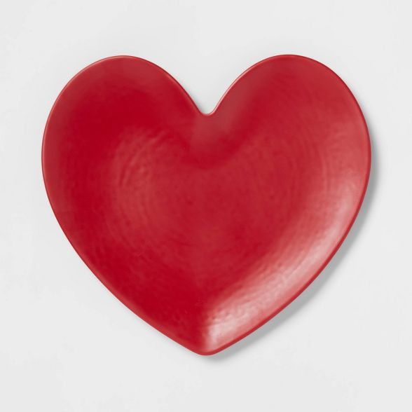 11&#34; x 10&#34; Melamine Heart Plate Red - Threshold&#8482; | Target