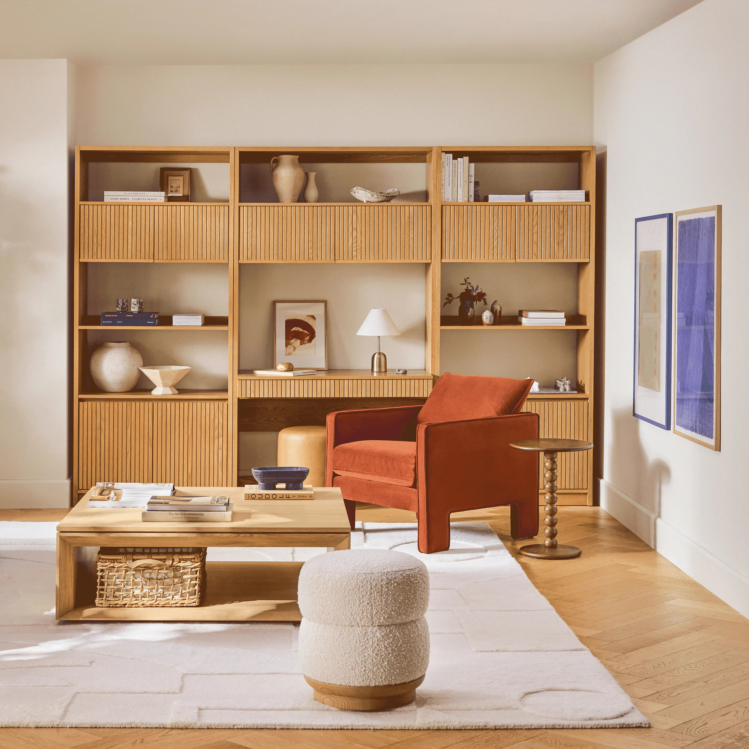 Kouva 45.75" Modular Wall Desk - Natural Oak | Article