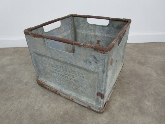 Vintage Foremost Dairy Galvanize Milk Crate Pinkerton | Etsy (US)