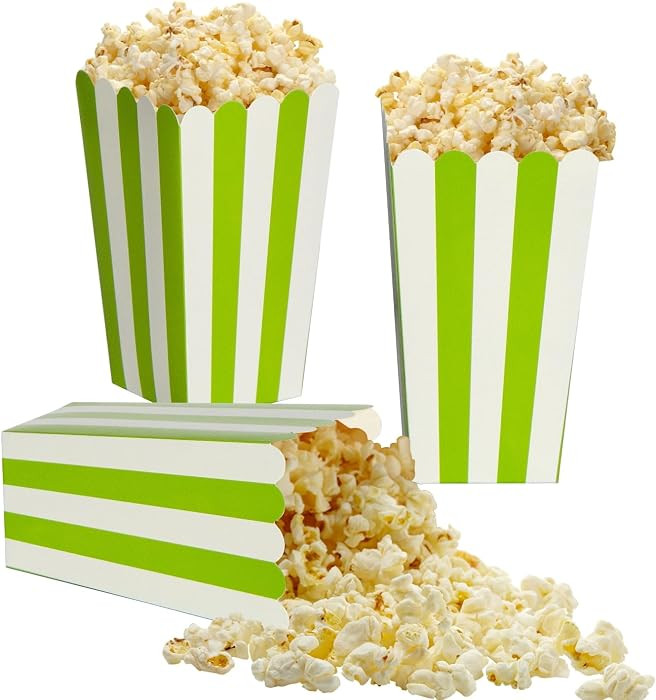 XIEHE 24 Pack Striped Popcorn Boxes - Carnival Parties Mini Paper Popcorn and Candy Containers, P... | Amazon (US)