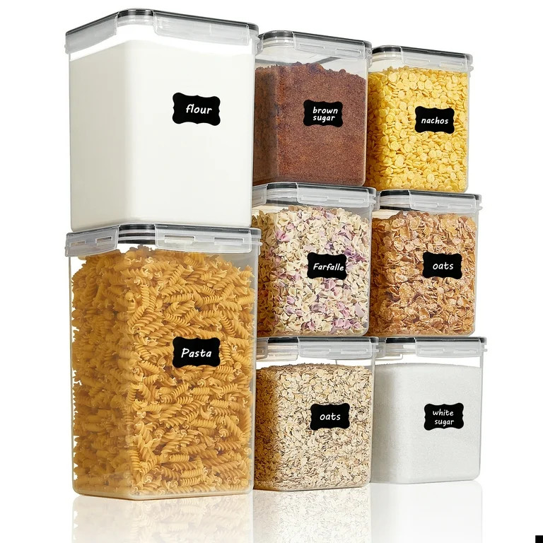 8 pcs Large Airtight Food Storage Containers, Vtopmart Flour Canisters, for Kitchen Organization | Walmart (US)