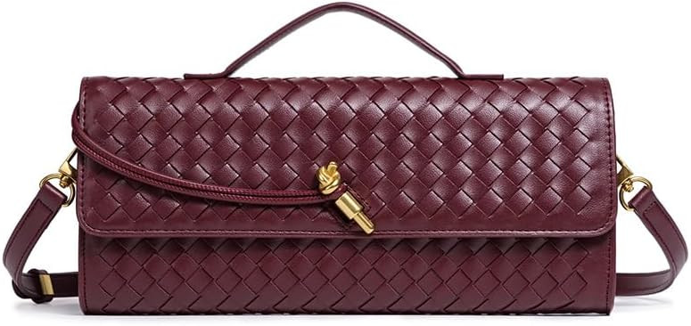 SKYK Trendy Clutch Purses for Women Shoulder Crossbody Bags PU Leather Handbag Woven Evening Bag | Amazon (US)