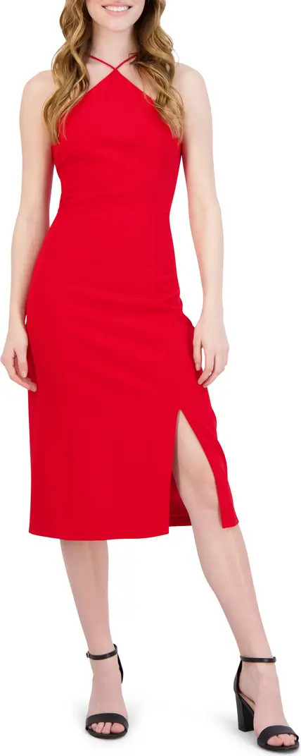 Julia Jordan Halter Neck Sheath Midi Dress | Nordstromrack | Nordstrom Rack