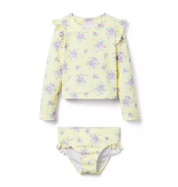 Recycled Floral Ruffle Rash Guard Swimsuit | Janie and Jack