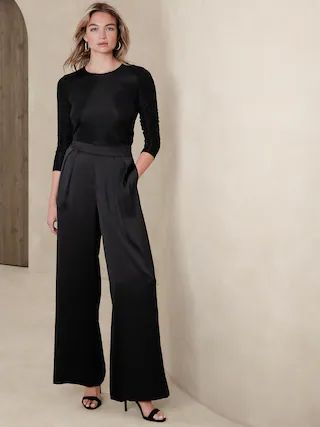 Satin Wide-Leg Pant | Banana Republic Factory