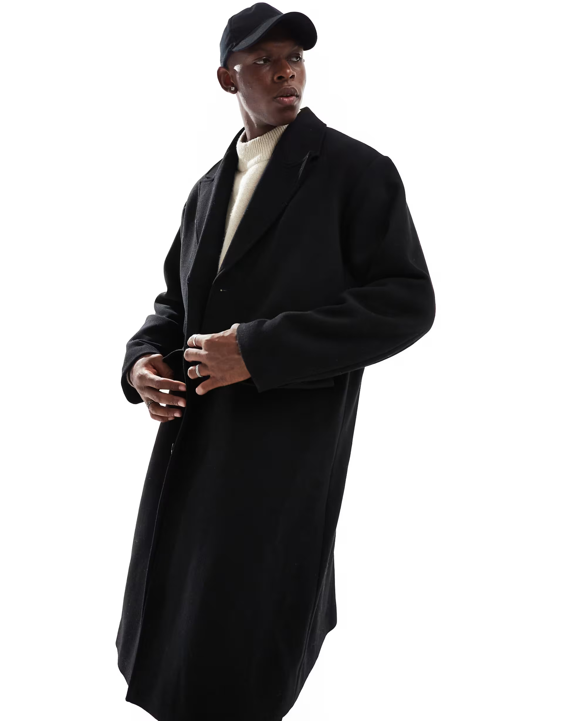 Weekday Pavo wool blend long coat in black | ASOS (Global)