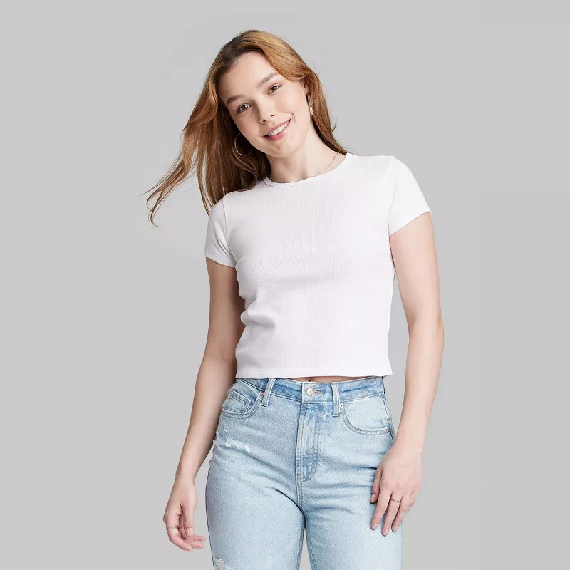 Women's Short Sleeve Ribbed Baby T-Shirt - Wild Fable™ | Target