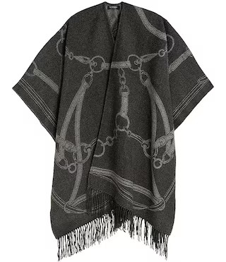 Lauren Ralph Lauren Equestrian Jacquard Oversized Ruana | Dillard's | Dillard's