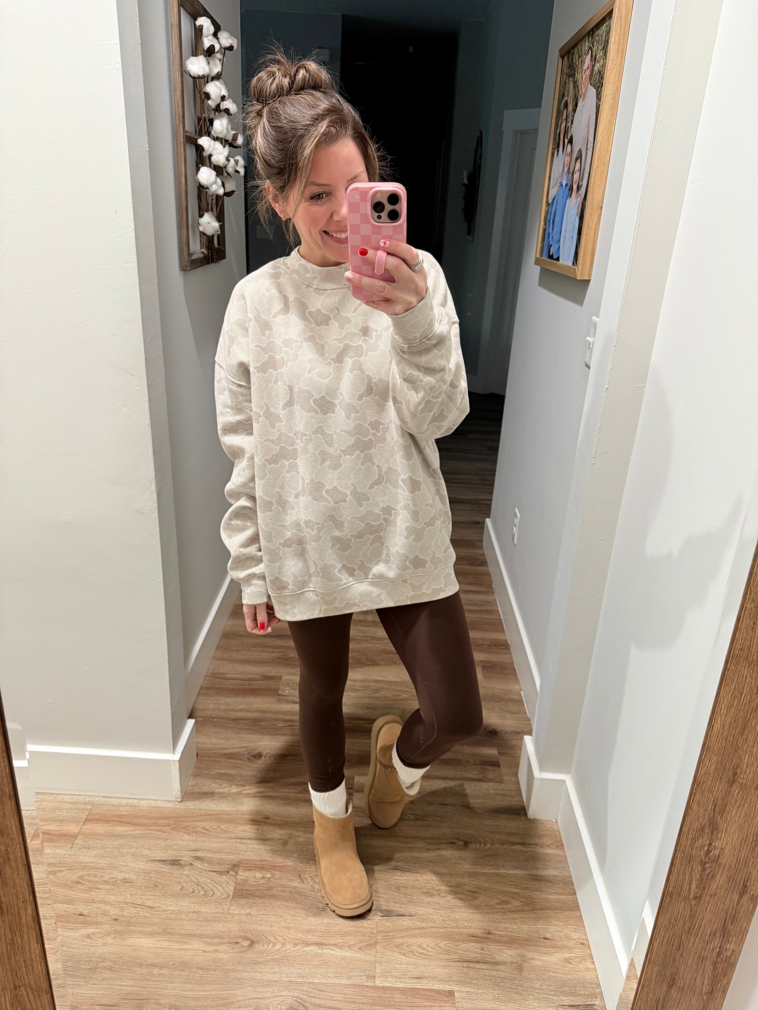 Comfy winter style! Super affordable! 
Sweatshirt: medium 
Leggings: medium 

#LTKootd #LTKmomlife #LTKdayinmylife