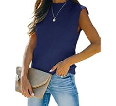 Amarmia Women's Mock Neck Knit Sweater Vest Sleeveless Casual Trendy Summer Ribbed Pullover Tank ... | Amazon (US)