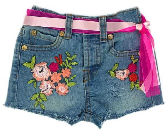 Baby girl jean shorts for girls summer distressed denim shorts for toddler and infant cut off jea... | Etsy (US)