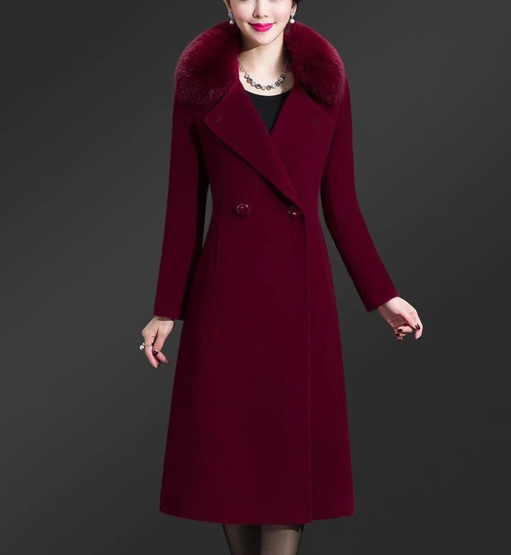Winter Women Elegant Cashmere Trench Coat Long Jacket Wool Blend Korean Outwear | eBay US