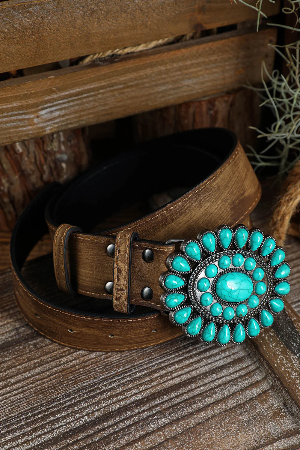 Western Turquoise Decor Retro Wide Belt | Casual Chic Boutique