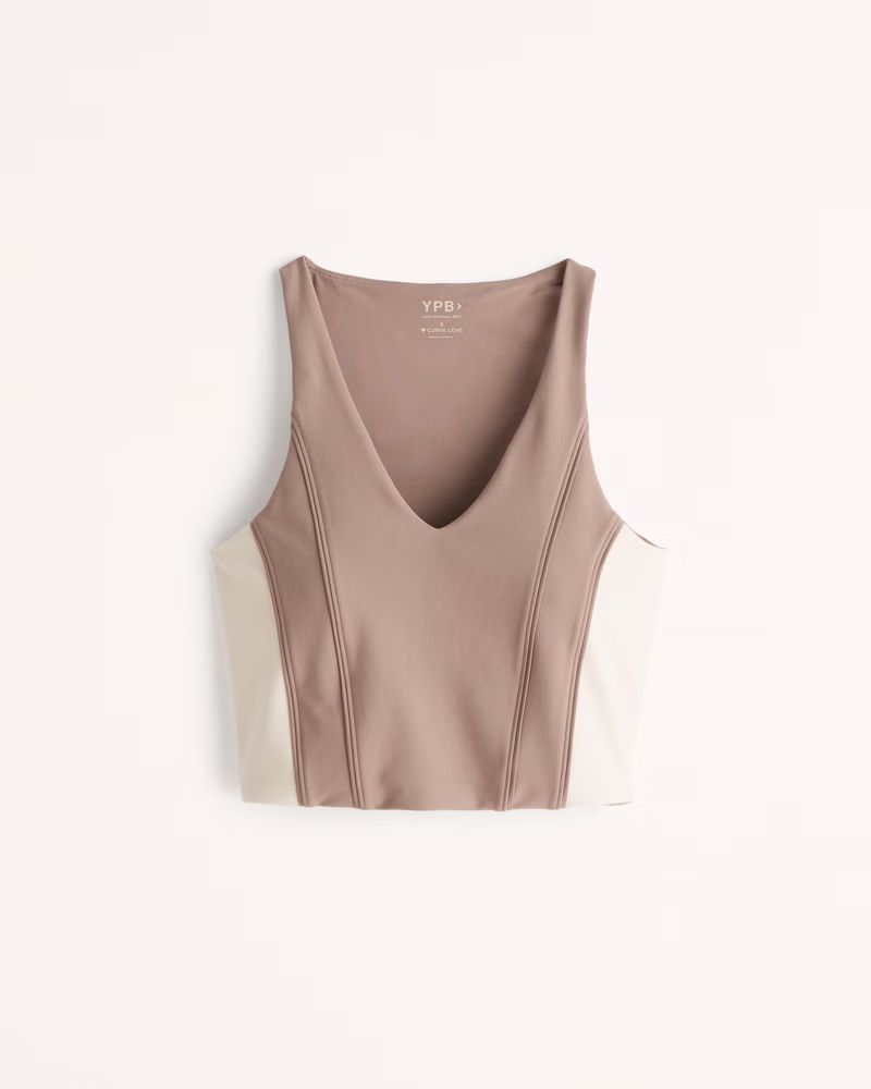 YPB sculptLUX Curve Love Corset Slim V-Neck Tank | Abercrombie & Fitch (US)